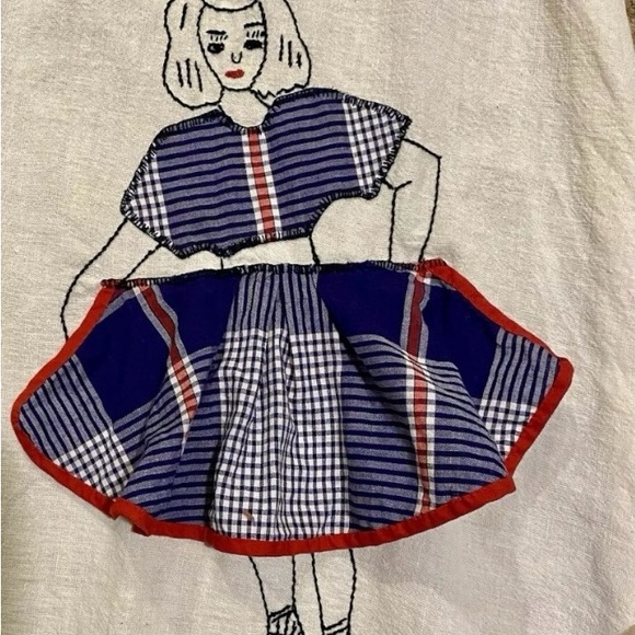 VTG 1950’s Hand Sewn Apron with Liftable Skirt. Whimsical, Retro - Picture 2 of 4
